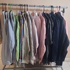 Lot of 20 Men Dress Shirts Polo Ralph Lauren Armani YSL Hugo Boss + 5 BONUS!